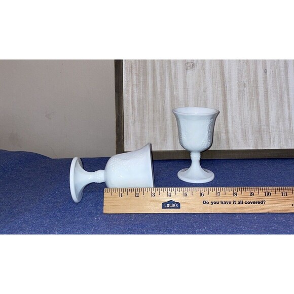 Set of 2 Indiana Glass Milk Glass Goblet - Picture 8 of 8